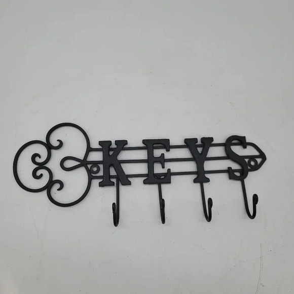 Key Holder Wall Rack Hooks Organizer Mail Mount Hanger Mount Metal Entryway 13" - Picture 1 of 7